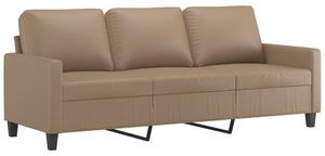 Sofa, 3-osobowa cappuccino, 180 cm, sztuczna skÃ³ra