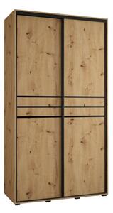 Szafa przesuwna wysoka Davos 10 130, gł. 60 cm artisan + artisan + czarny