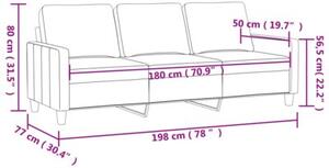 Sofa, 3-osobowa cappuccino, 180 cm, sztuczna skÃ³ra