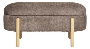 Brązowa ławka z materiału bouclé Branca – House Nordic