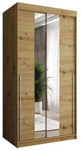 Szafa przesuwna z lustrem Garderoba SIMA T1 100 artisan + u. srebrny