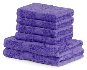 Komplet 6 ciemnofioletowych ręczników DecoKing Bamby Purple