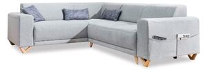 Jasnoszary rozkładany/ze schowkiem narożnik (lewostronny/w kształcie litery L) Classy Sophie – Miuform