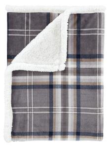Szary koc z materiału sherpa 130x170 cm Kelso Check – Catherine Lansfield