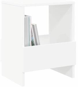 Nowoczesna ławka z miejscem na gazety - biały, minimalistyczny styl do salonu i biura