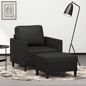 Fotel z podnÃ³Å¼kiem, czarny, 60 cm, sztuczna skÃ³ra