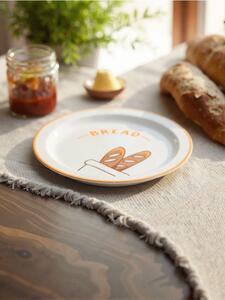 Sinsay - Talerz ceramiczny z nadrukiem - beżowy
