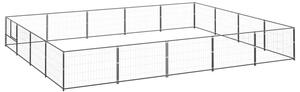 Kojec dla psa, czarny, 20 m², stalowy