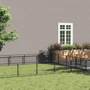 Kojec dla psa, czarny, 20 m², stalowy
