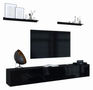 Meblościanka modułowa czarny połysk G3-M10