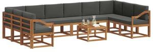 Modularny zestaw sof ogrodowych z litego drewna akacjowego