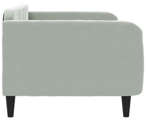 Sofa z funkcją spania, jasnoszara, 100x200 cm, obita aksamitem