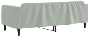 Sofa z funkcją spania, jasnoszara, 100x200 cm, obita aksamitem