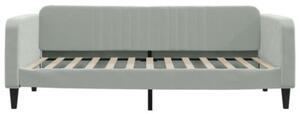 Sofa z funkcją spania, jasnoszara, 100x200 cm, obita aksamitem