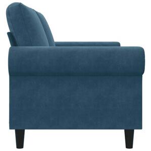 Sofa 2-osobowa, niebieski, 140 cm, tapicerowana aksamitem