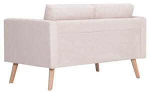 Sofa 2-osobowa, materiaÅowa, kremowa