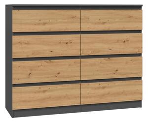 KOMODA MALWA M8 120 - ANTRACYT / DĄB ARTISAN