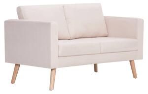 Sofa 2-osobowa, materiaÅowa, kremowa