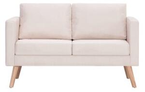 Sofa 2-osobowa, materiaÅowa, kremowa