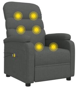 Elektryczny fotel masujący, ciemnoszary, tkanina