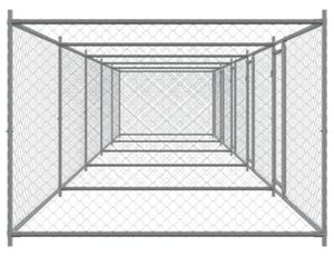 Klatka dla psa, z drzwiami, szara, 10x2x1,5 m, stal
