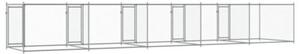 Klatka dla psa, z drzwiami, szara, 10x2x1,5 m, stal