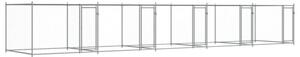 Klatka dla psa, z drzwiami, szara, 10x2x1,5 m, stal