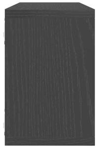 Półki ścienne z półką 4 szt. czarny dąb 60 x 15 x 23 cm
