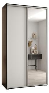 Szafa przesuwna wysoka Davos 3 130, gł. 60 cm czarny + biały + srebrny