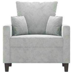 Fotel, jasnoszary, 60 cm, obity aksamitem