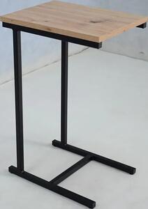 Industrialny Stolik Czarny Boczny + Dąb Artisan W8-A14