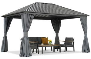 Metalowa altana Sardynia z zasłonami 3x4 Garden Point antracyt