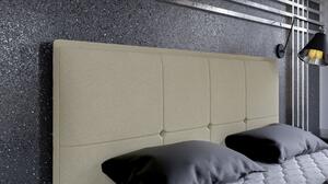 Łóżko Kontynentalne szare z materacem i pojemnikiem na pościel CARSON