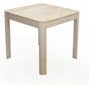 WOHNLING Stół do jadalni z litego drewna mango 80x80 cm, wykończenie white wash, kwadratowy stół do jadalni, stół kuchenny dla 4 osób, drewniany stół do jadalni, wykonany ręcznie