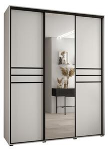 Szafa przesuwna wysoka Davos 11 200, gł. 45 cm biały + biały + czarny