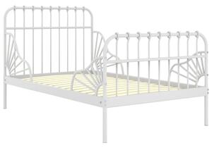 Białe metalowe łóżko rosnące z dzieckiem rozsuwane 80x130/200 cm K9-T61
