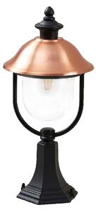 Zewnętrzna Lampa Lindby, Clint, ściemnialny, miedziany, taras, aluminium, vintage
