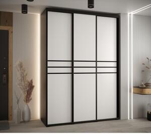 Szafa przesuwna wysoka Davos 10 180, gł. 60 cm czarny + biały + czarny