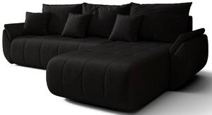 Czarna Welurowa Sofa Z Pojemnikiem Na Pościel F0-A08