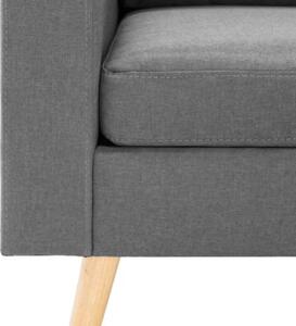 Sofa, 3-osobowa jasnoszara, tapicerowana tkaninÄ