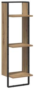 Nowoczesna półka ścienna z drewna inżynieryjnego w kolorze dąb rzemieślniczy, 3 półki, minimalistyczny design