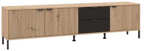 Duża szafka pod telewizor 208 cm w kolorze dąb artisan/czerń
