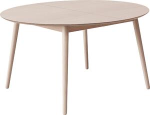 Okrągły rozkładany stół o wymiarach 135-231/135/73,5 cm i na dębowych nogach