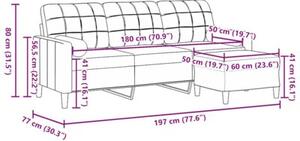 Sofa 3-osobowa z podnÃ³Å¼kiem, brÄ zowy, 180 cm, aksamit