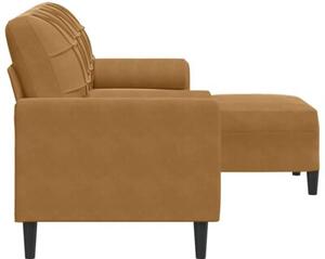 Sofa 3-osobowa z podnÃ³Å¼kiem, brÄ zowy, 180 cm, aksamit