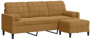 Sofa 3-osobowa z podnÃ³Å¼kiem, brÄ zowy, 180 cm, aksamit