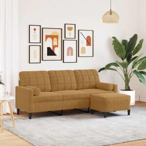 Sofa 3-osobowa z podnÃ³Å¼kiem, brÄ zowy, 180 cm, aksamit