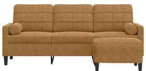 Sofa 3-osobowa z podnÃ³Å¼kiem, brÄ zowy, 180 cm, aksamit