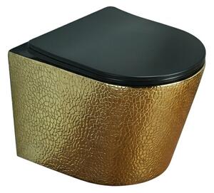 Miska WC wisząca Corciano Optimo Pro Gold Złota Struktura / Matowy Czarny 49x37x36 cm