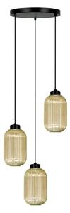 Długa wiszaca lampa z ryflowanymi kloszami beżowa R2-P30